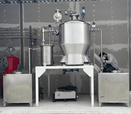 Solvent distillation unit, stainless steel still and tanks